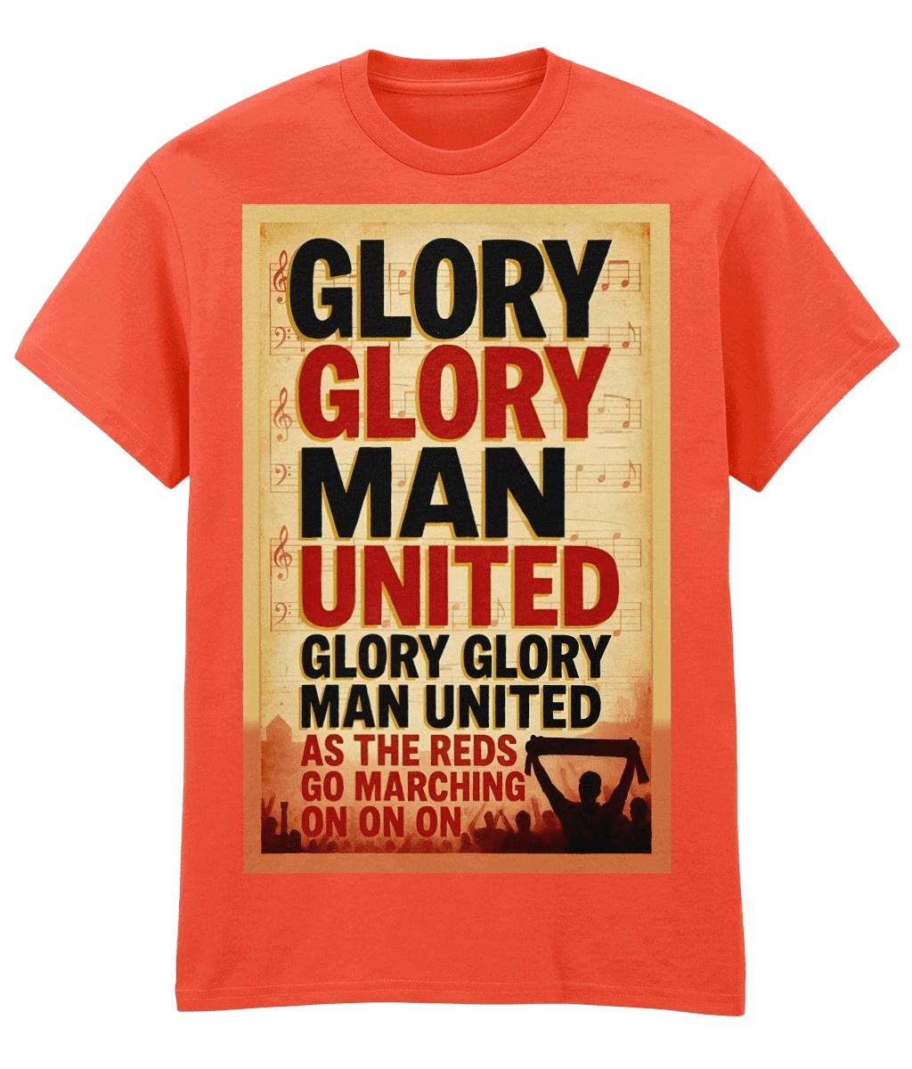 Glory Glory Man United Orange Fanart T-shirt