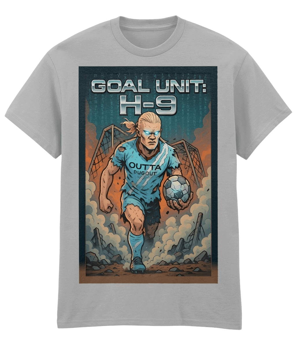 Haaland Goal Unit H-9 Grey Fanart T-shirt