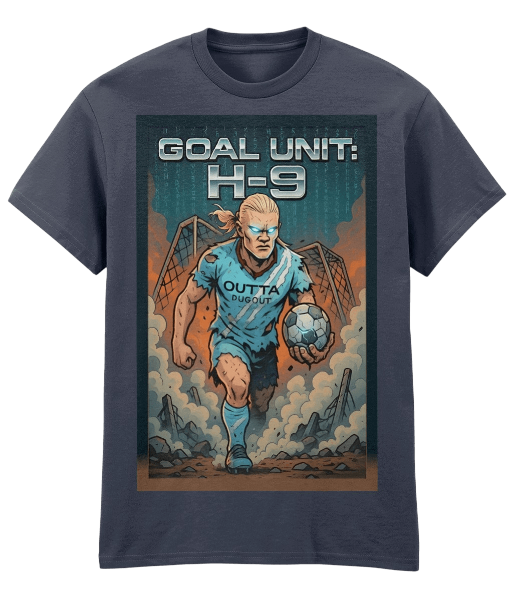 Haaland Goal Unit H-9 Blue Fanart T-shirt