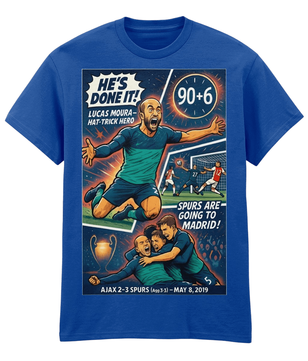 He's Done It Lucas Moura 90+6 Blue Fanart T-shirt
