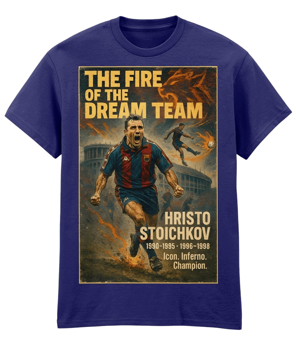 Hristo Stoichkov The Fire Of The Dream Team Blue Fanart T-shirt