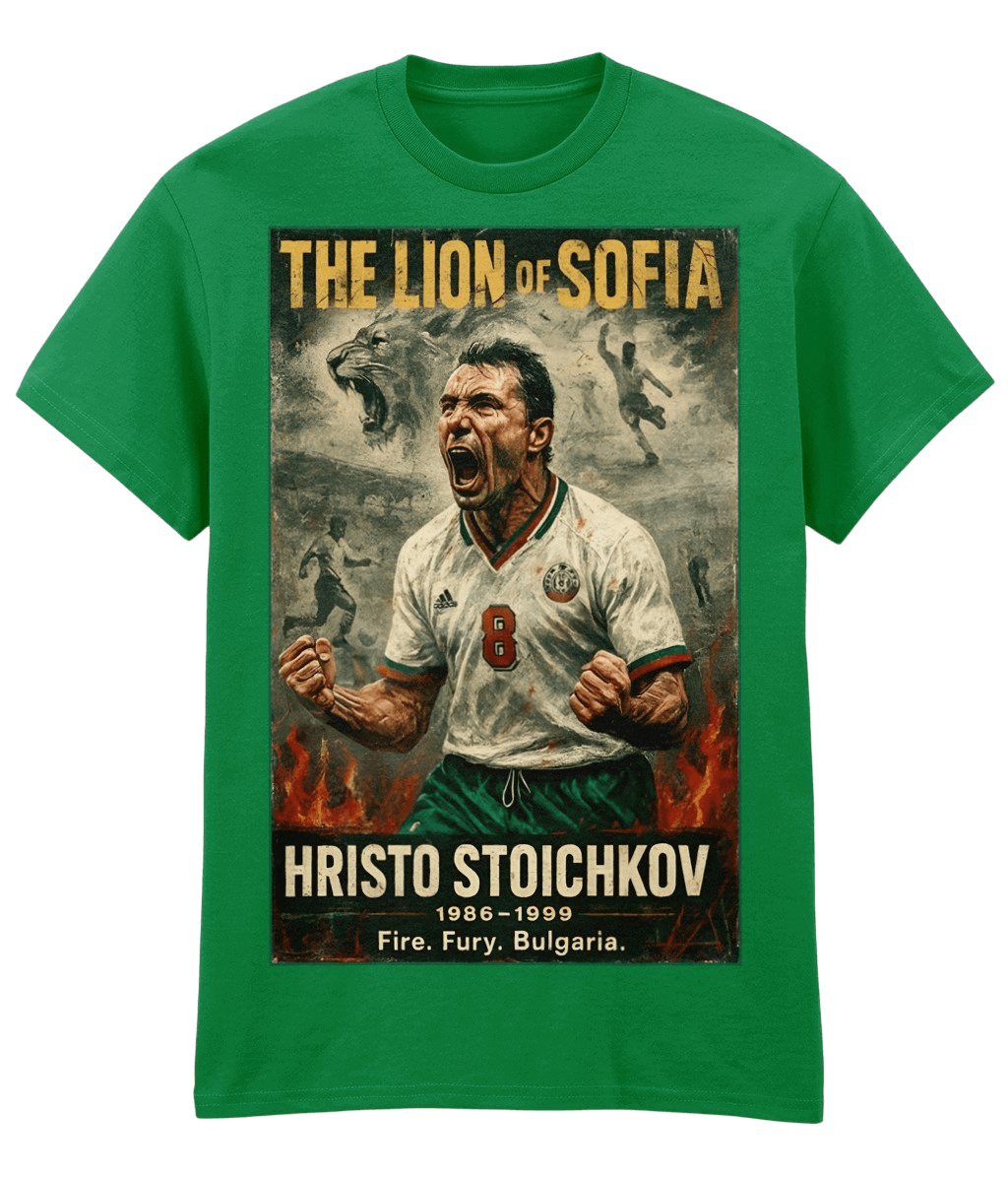 Hristo Stoichkov The Lion Of Sofia Green Fanart T-shirt