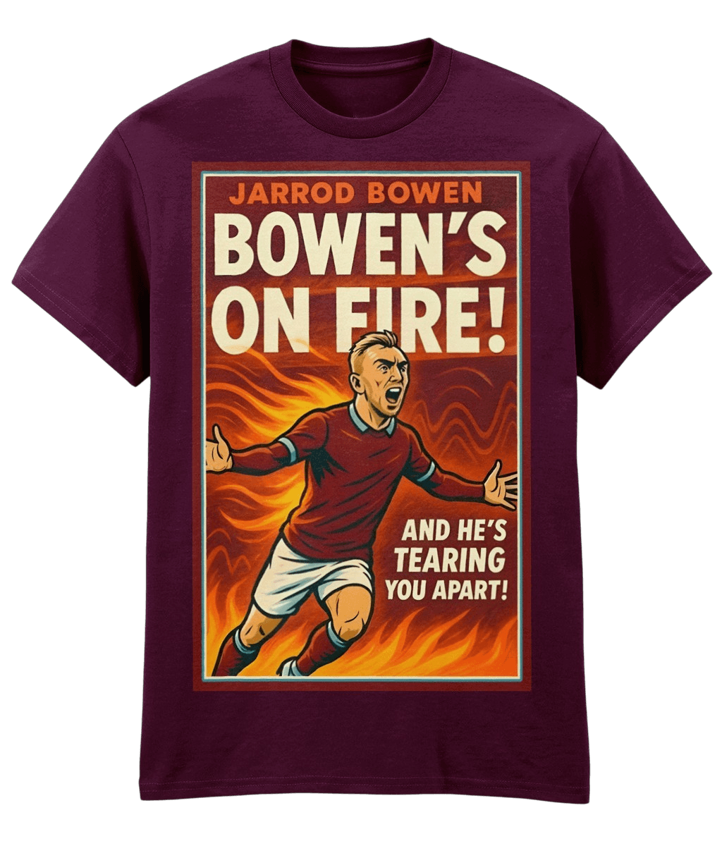 Bowens On Fire Jarrod Bowen Purple Fanart T-shirt