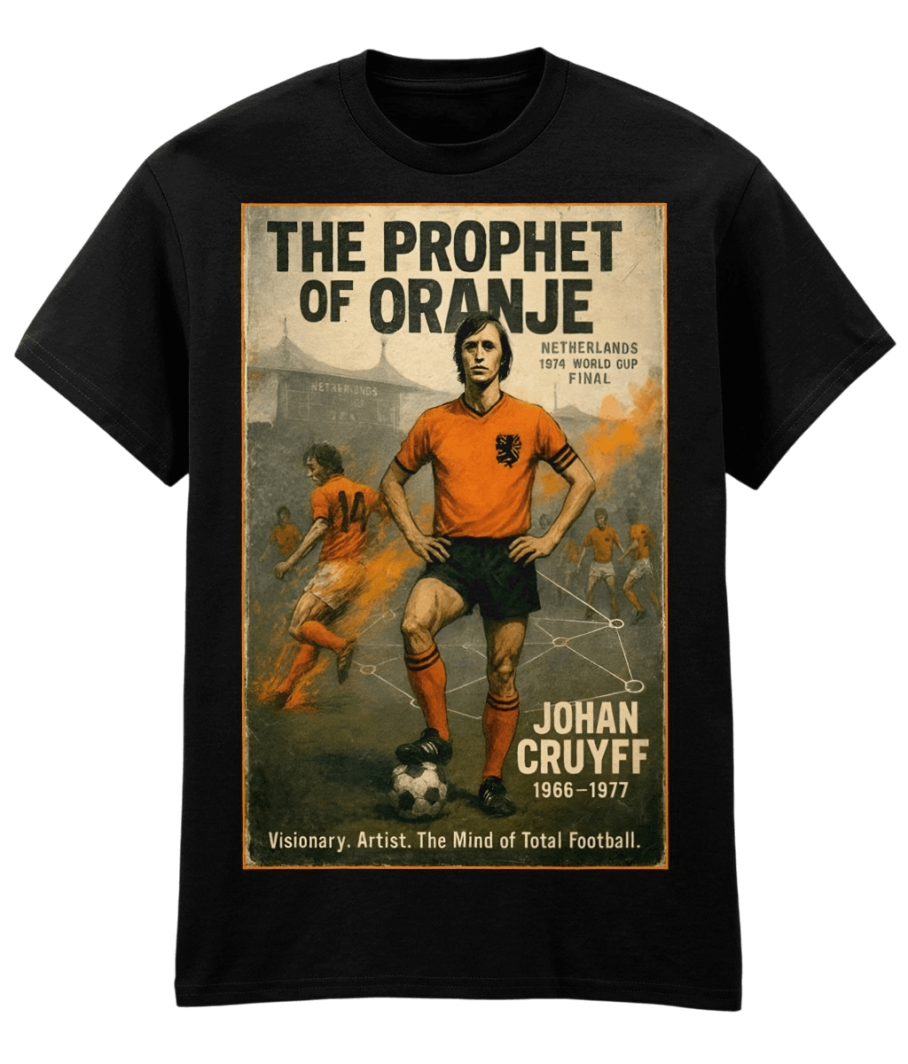 Johan Cruyff The Prophet Of Orange Black Fanart T-shirt