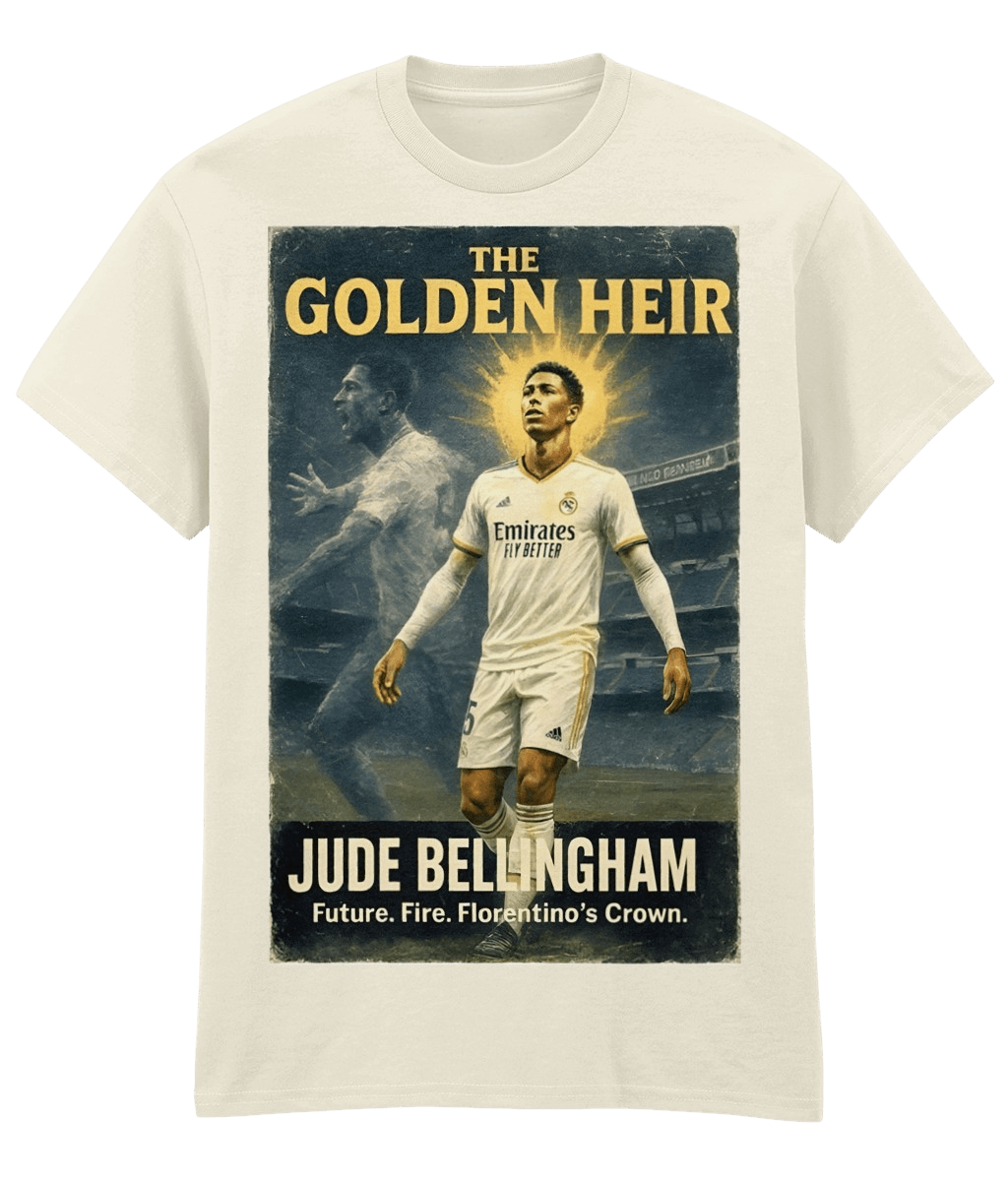 Jude Bellingham The Golden Heir White Fanart T-shirt