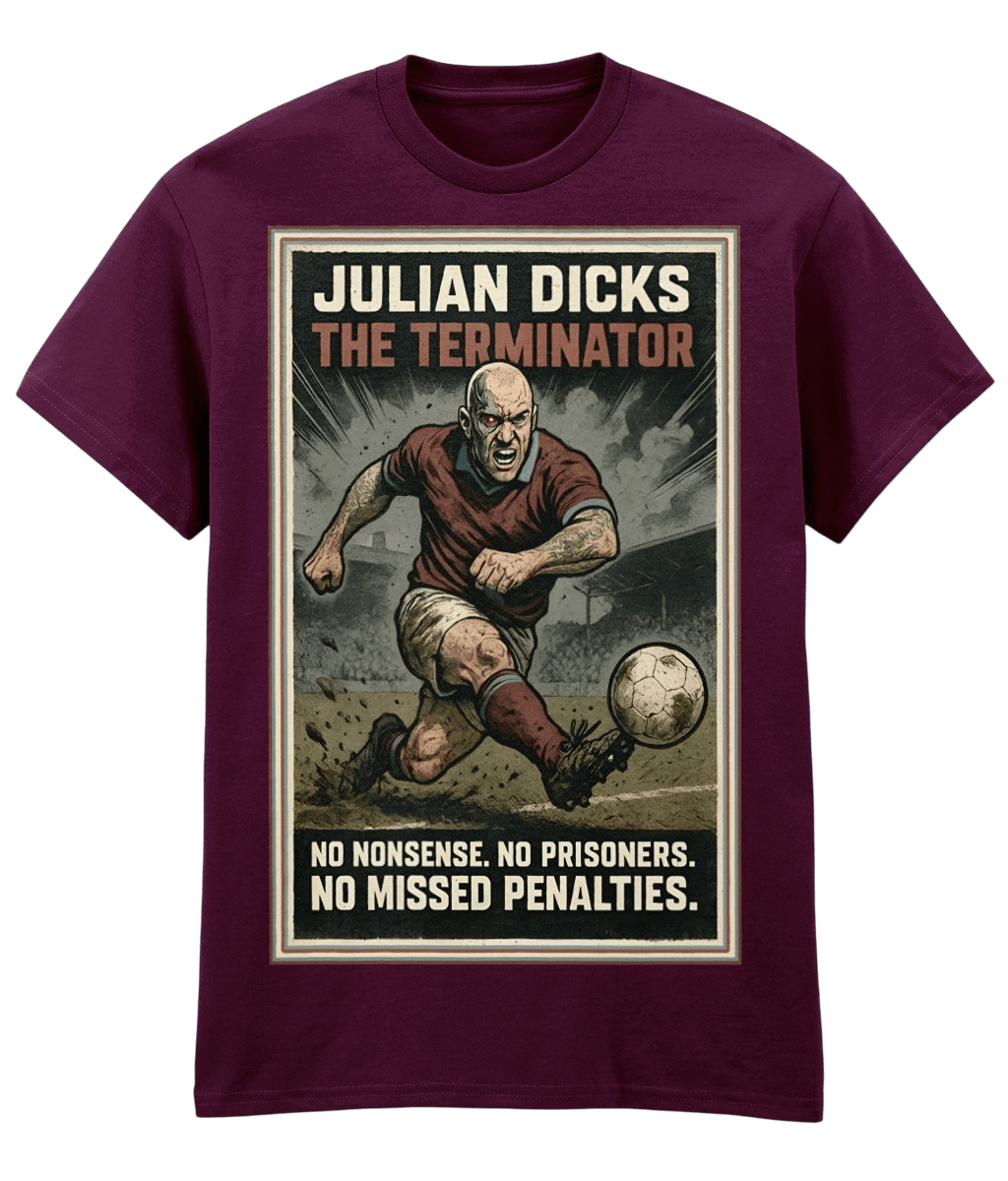Julian Dicks The Terminator Maroon Fanart T-shirt