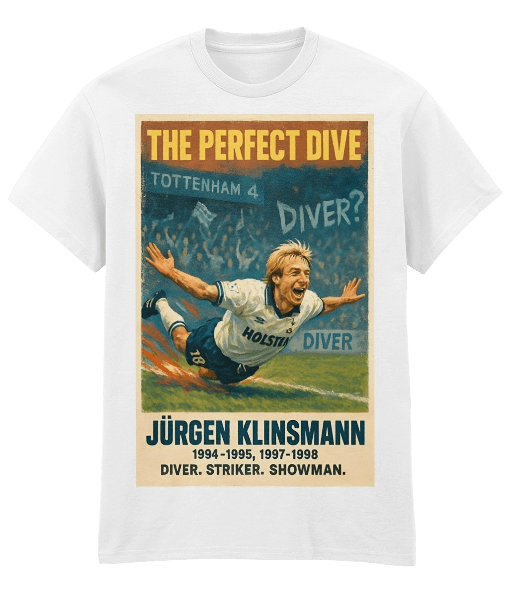Jurgen Klinsmann The Perfect Dive White Fanart T-shirt