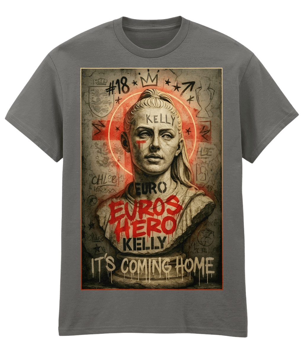 KELLY Euros Hero England Grey Fanart T-shirt