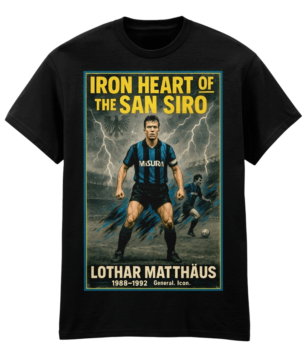 Lothar Matthaus Iron Heart San Siro Black Fanart T-shirt