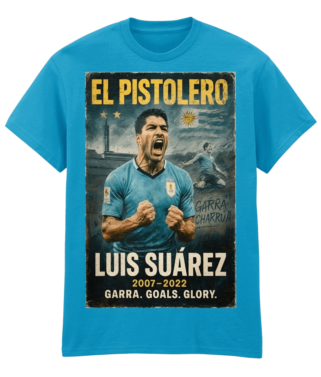 Luis Suarez El Pistolero Urgy Blue Fanart T-shirt