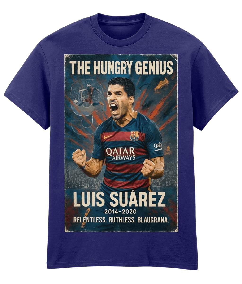 Luis Suarez Hungry Genius Blue Fanart T-shirt