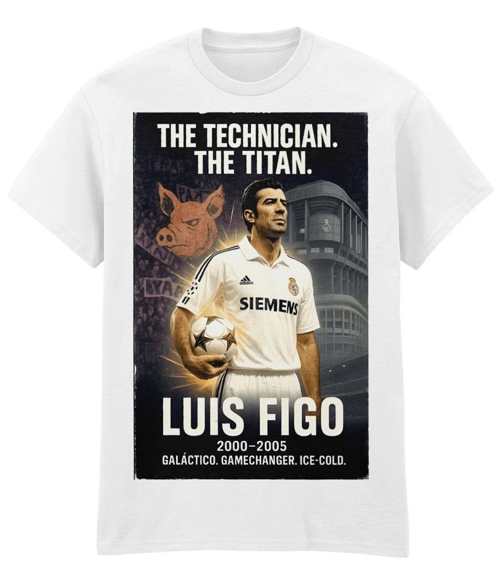 Luis Figo The Technician The Titan White Fanart T-shirt