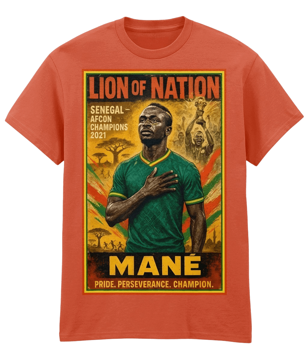 MANE Lion Of Nation Senegal Red Fanart T-shirt