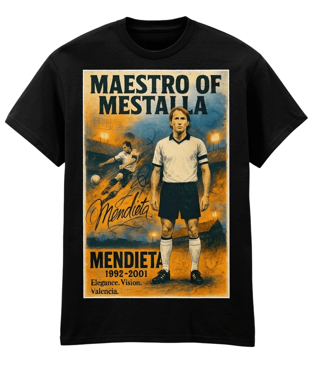 MENDIETA Maestro Of Mestalla Black Fanart T-shirt
