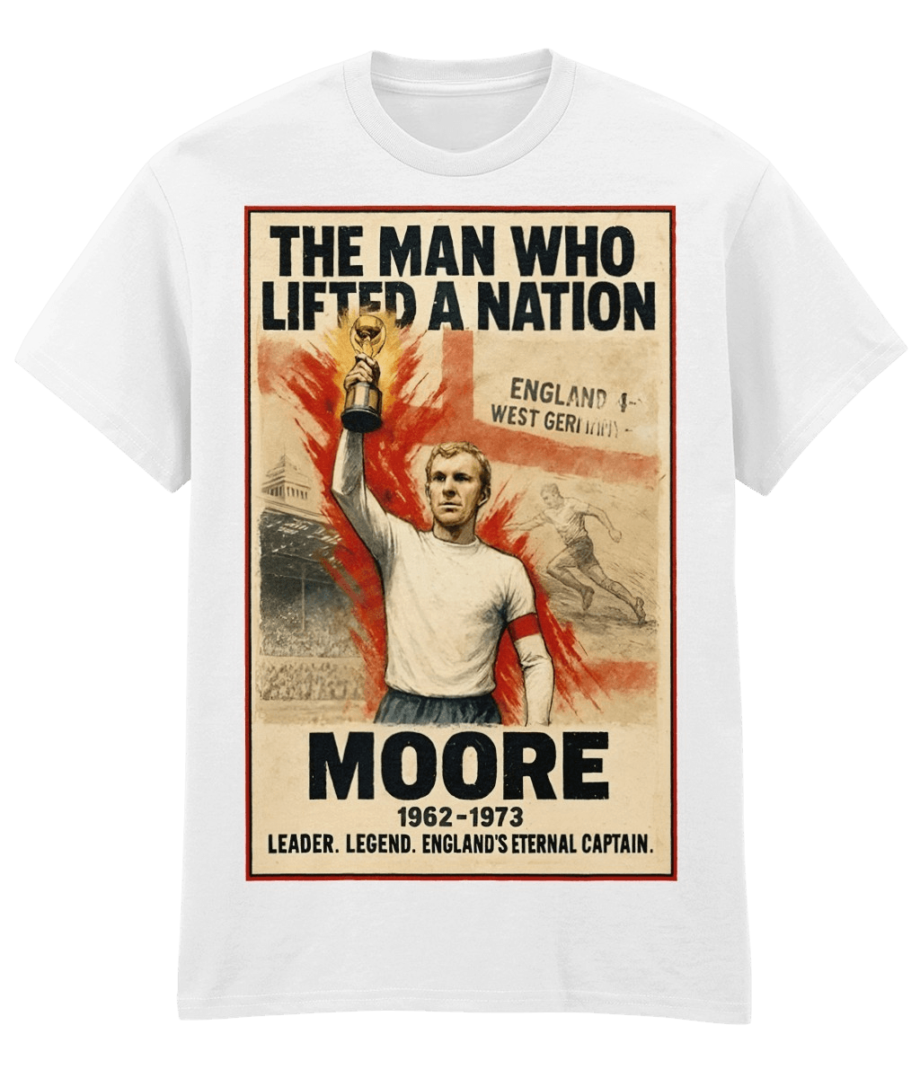 MOORE Lifted A Nation England White Fanart T-shirt
