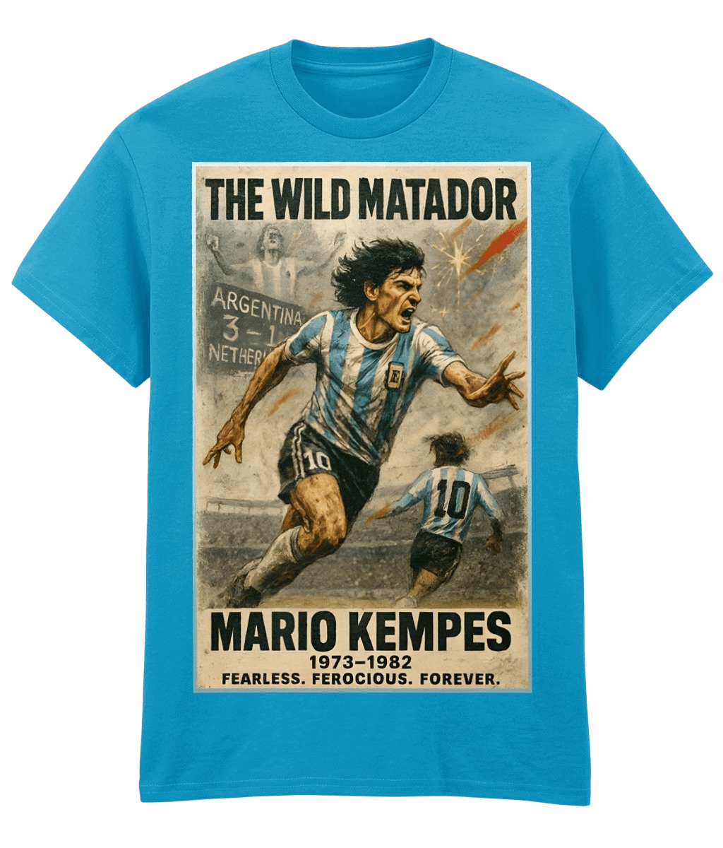 Mario Kempes The Wild Matador 2 Blue Fanart T-shirt