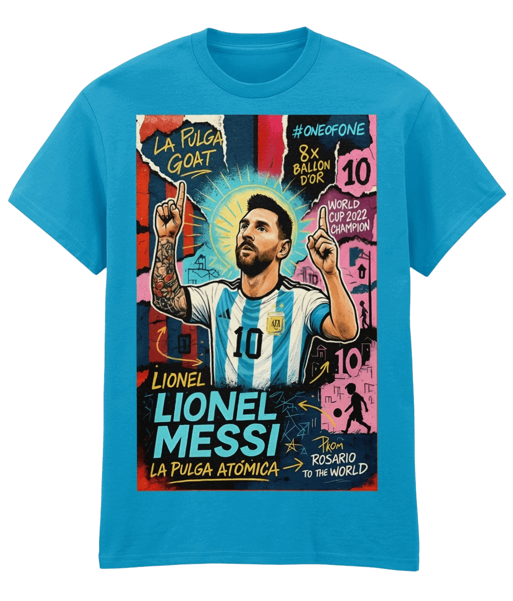 Messi La Pulga Atomica Blue Fanart T-shirt