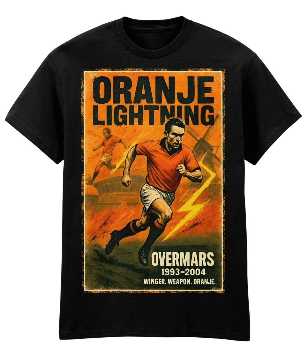 OVERMARS Oranje Lightning Black Fanart T-shirt