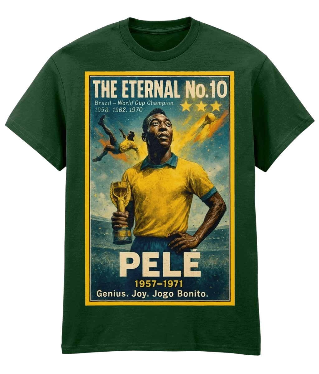 Pelé The Eternal NO 10 Green Fanart T-shirt