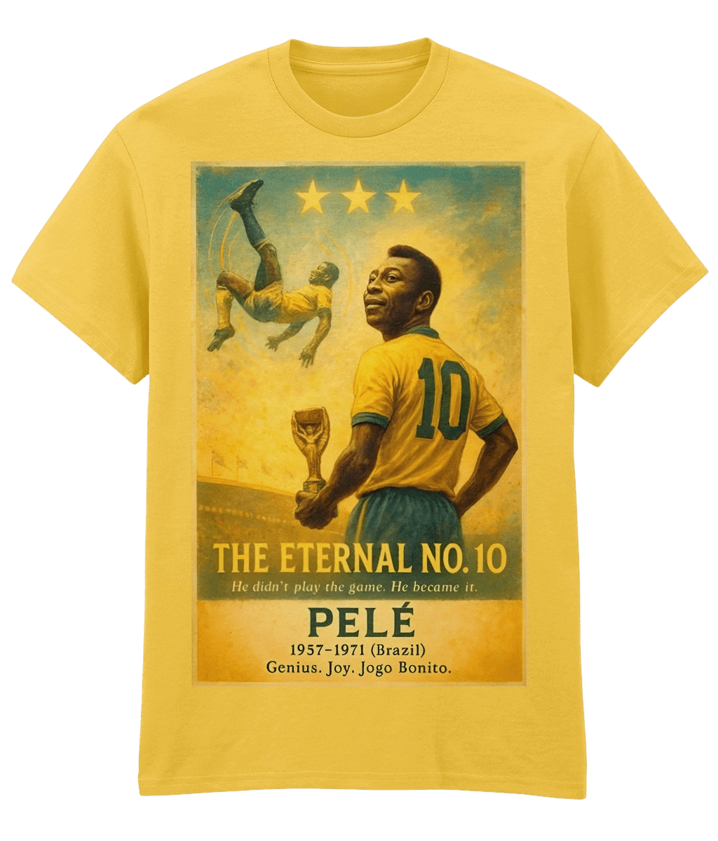PELE The Eternal No. 10 Yellow Fanart T-shirt
