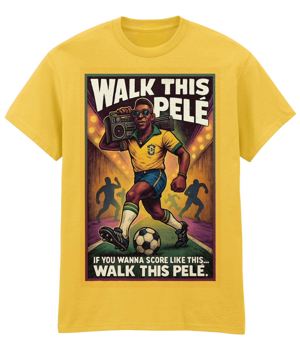 PELE Walk This Pelé Yellow Fanart T-shirt