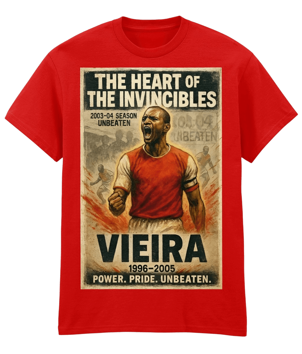 Patrick Vieira The Heart Of The Invincibles Red Fanart T-shirt