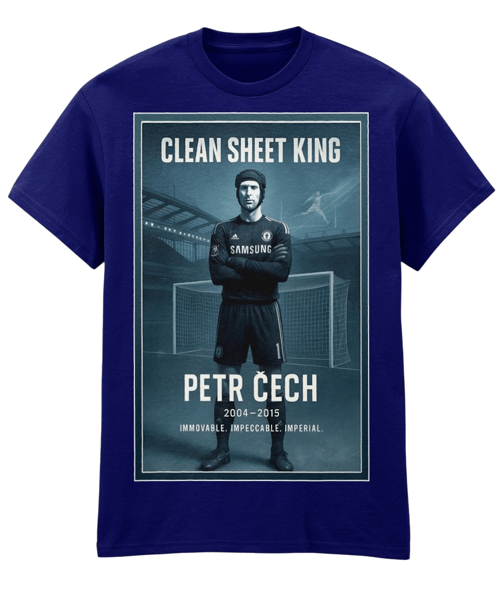 Petr Čech Clean Sheet King Blue Fanart T-shirt