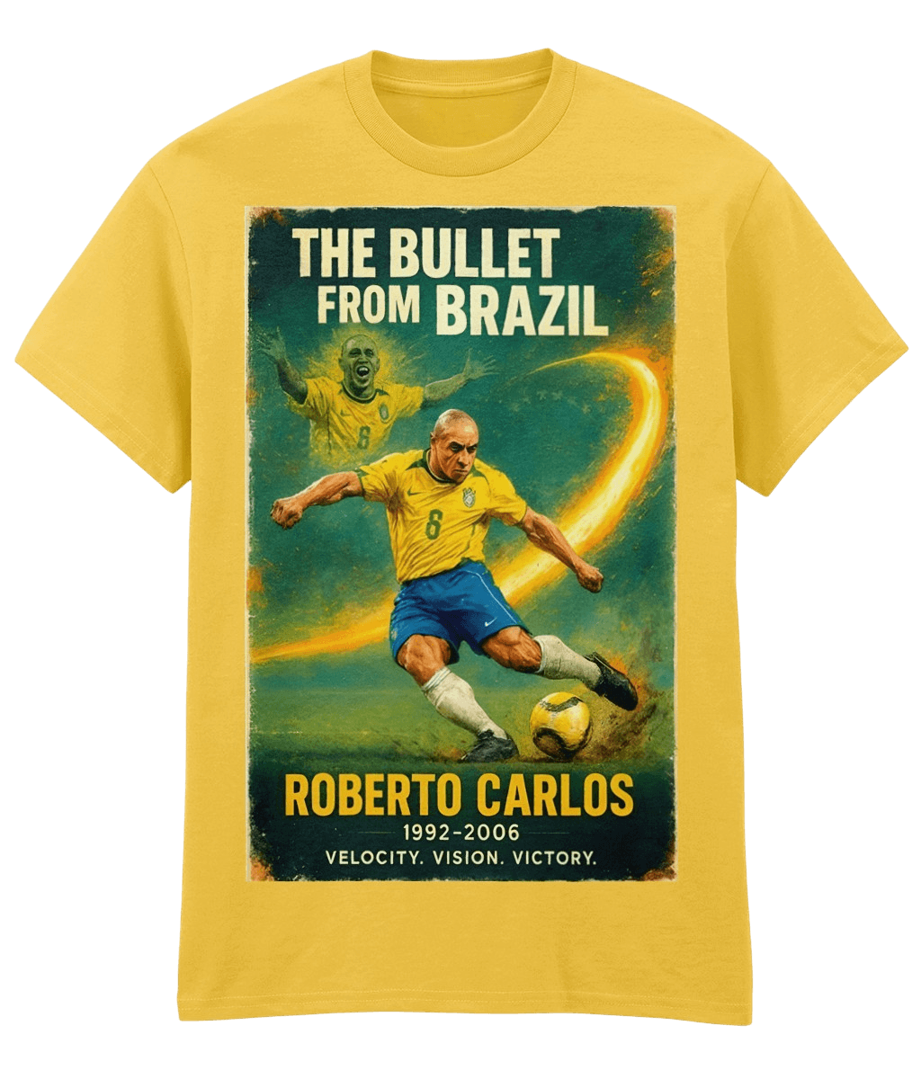 Roberto Carlos The Bullet From BRAZIL Yellow Fanart T-shirt