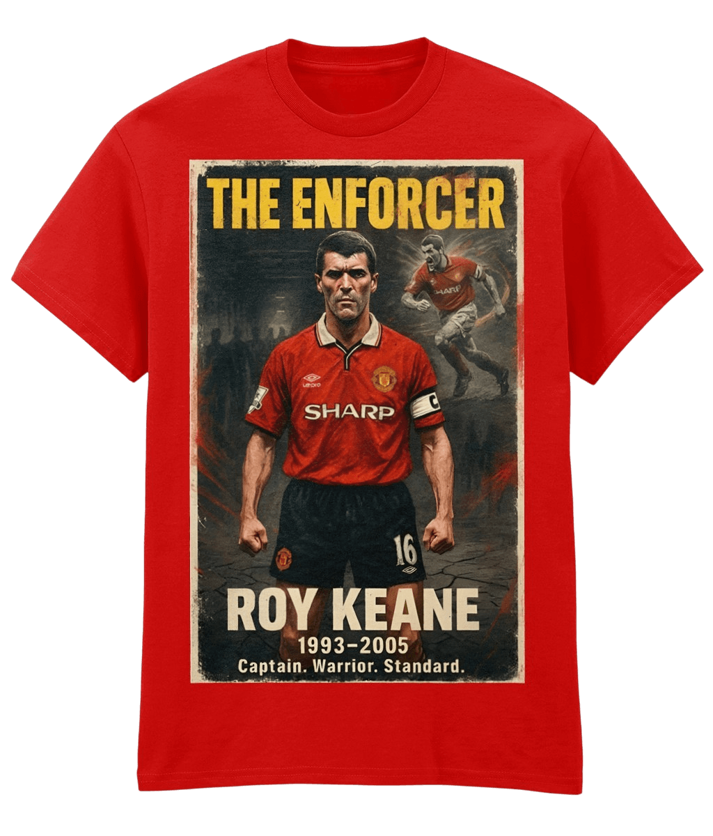 Roy Keane The Enforcer man u Red Fanart T-shirt