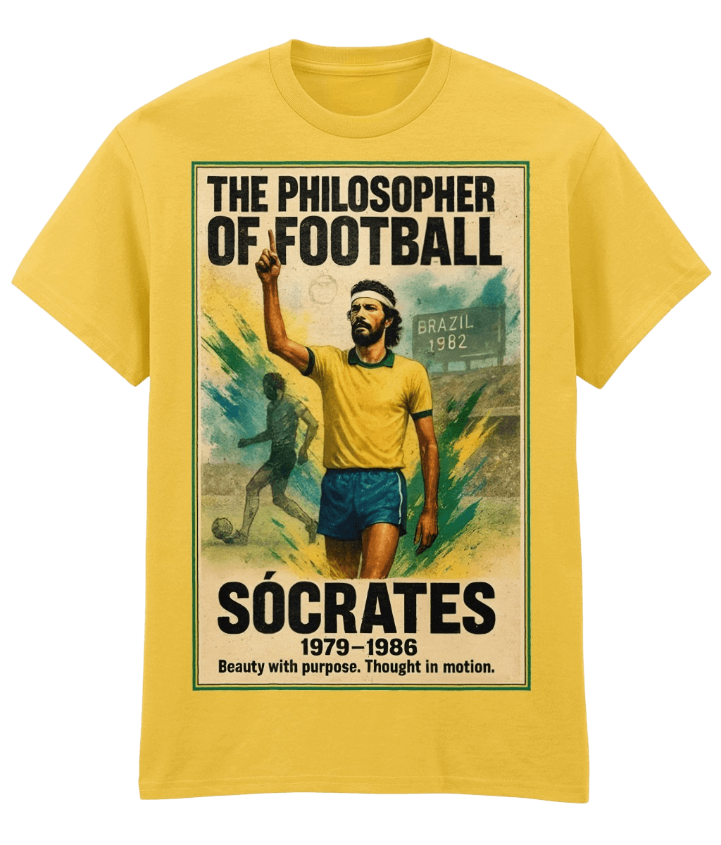SOCRATES The Philosopher Of Football Yellow Fanart T-shirt