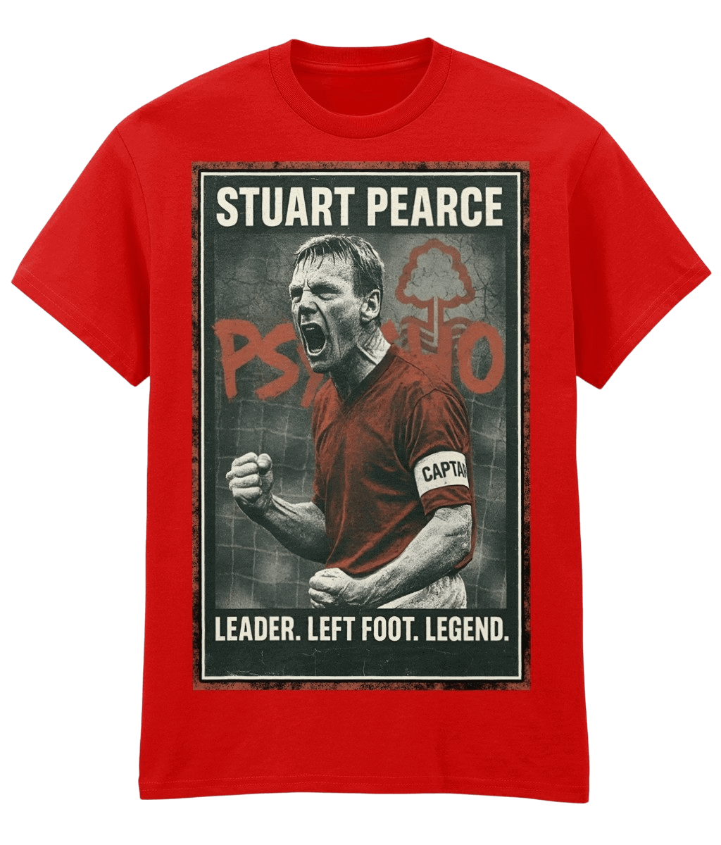 Stuart Pearce PSYCHO Forrest Red Fanart T-shirt