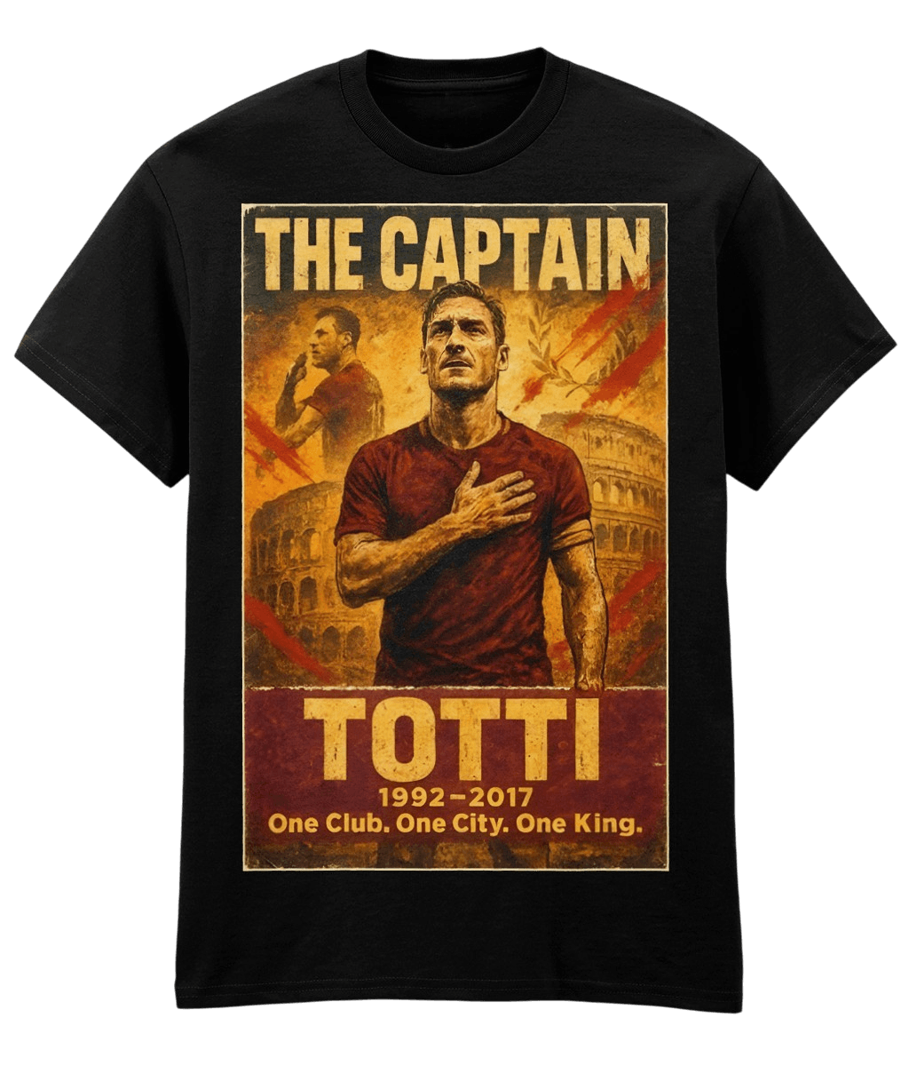 TOTTI The Captain Black Fanart T-shirt