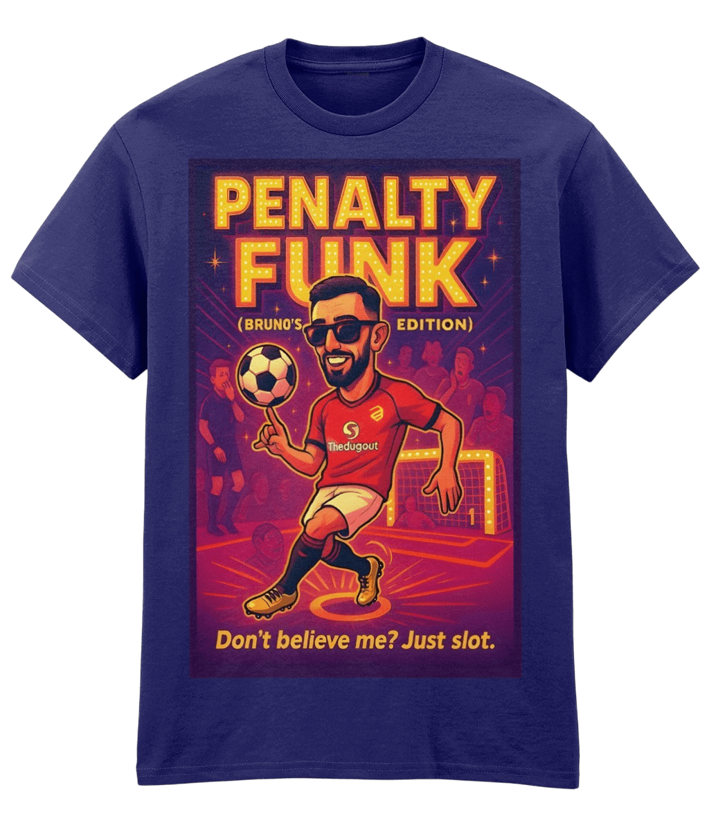 Bruno Fernandes Penalty Funk Blue Fanart T-shirt