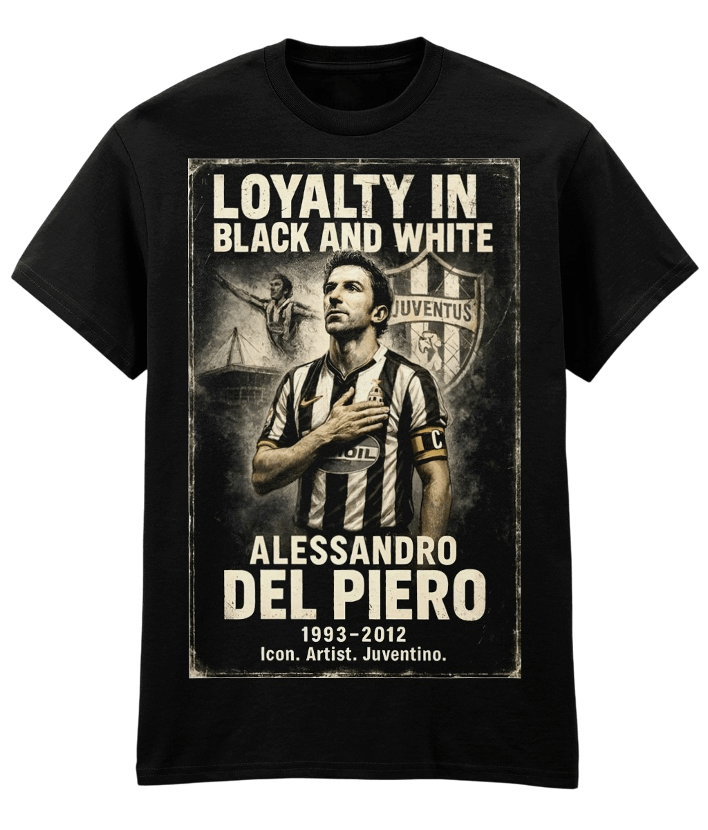 Alessandro Del Piero Loyalty in B&W Black Fanart T-shirt (W)